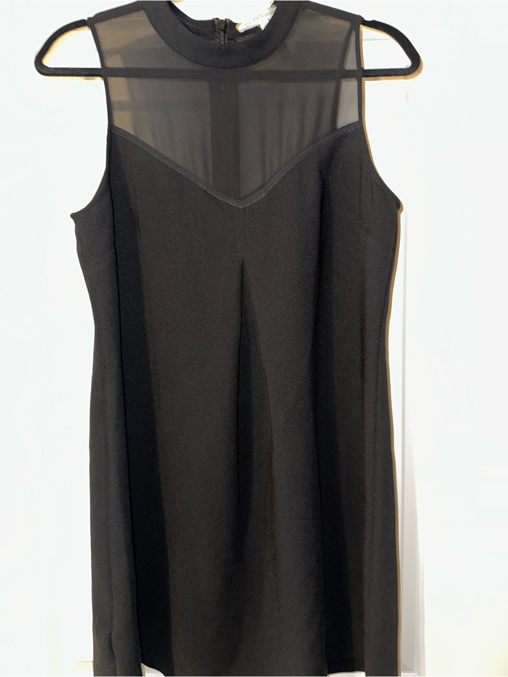 BCBGeneration Black Sleeveless Mesh Yoke Dress